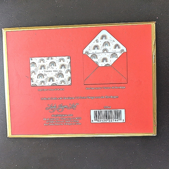 Last chance! LADY JAYNE 12 Mini Rainbow Thank You Cards - Picture 3 of 6